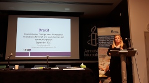 Pauline Broomhead giving a presentation about Brexit at the Genetic Alliance Conference 2017